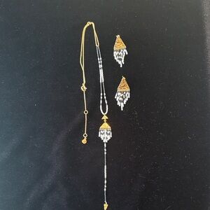 Artisan Gold/BlackWhite Jewelry Set